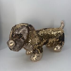 Dan Dee Plush Dachshund Wiener Dog Gold Sequins Bling - 21”